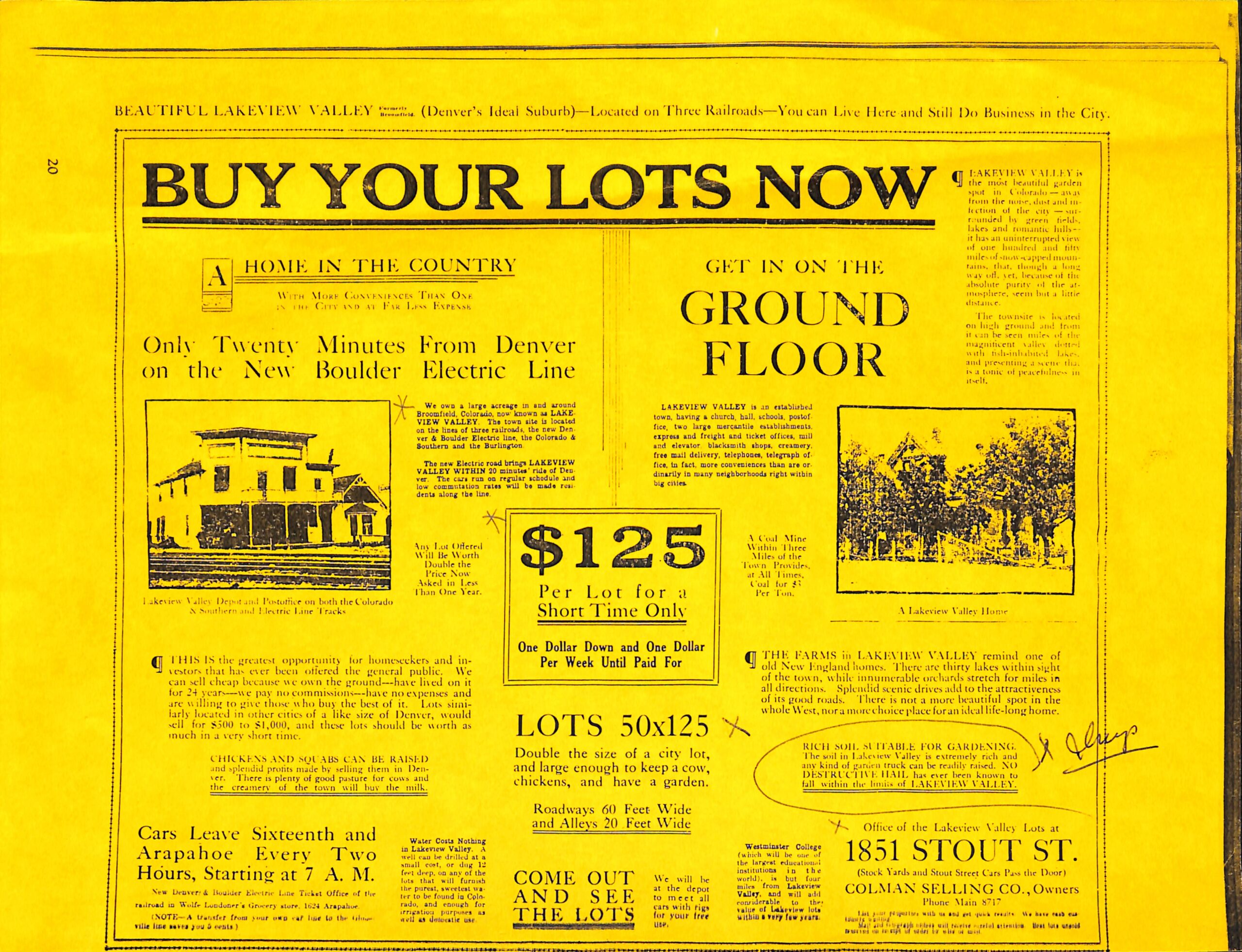 Newspaper Ad for Colman's Lakeview